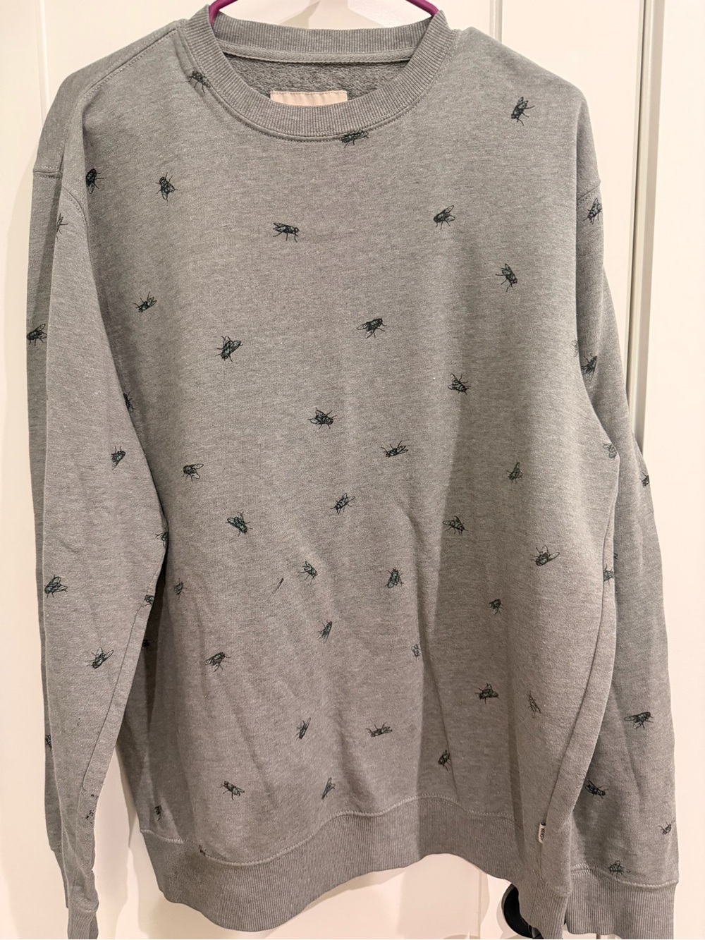 Vans Off The Wall “Fly Gray Crewneck Novelty Sweatshirt Skater Grunge Large Rare